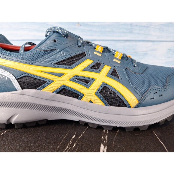 ASICS Men\'s Trail Scout 3 Running Shoes Night Sky Teal Yellow Sz 9 main image 16